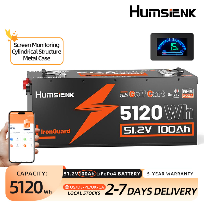 Lithium Battery 100Ah - Humsienk LiFePO4 Pil 48V 100Ah Golf